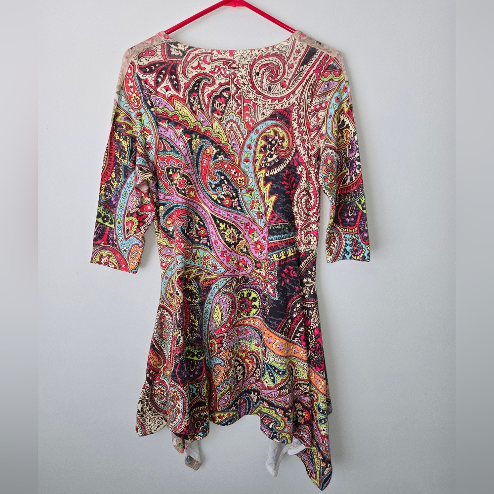 Y2K Fairy Queen Floral Tunic Handkerchief Dress Made in LA - Picture 3 of 12
